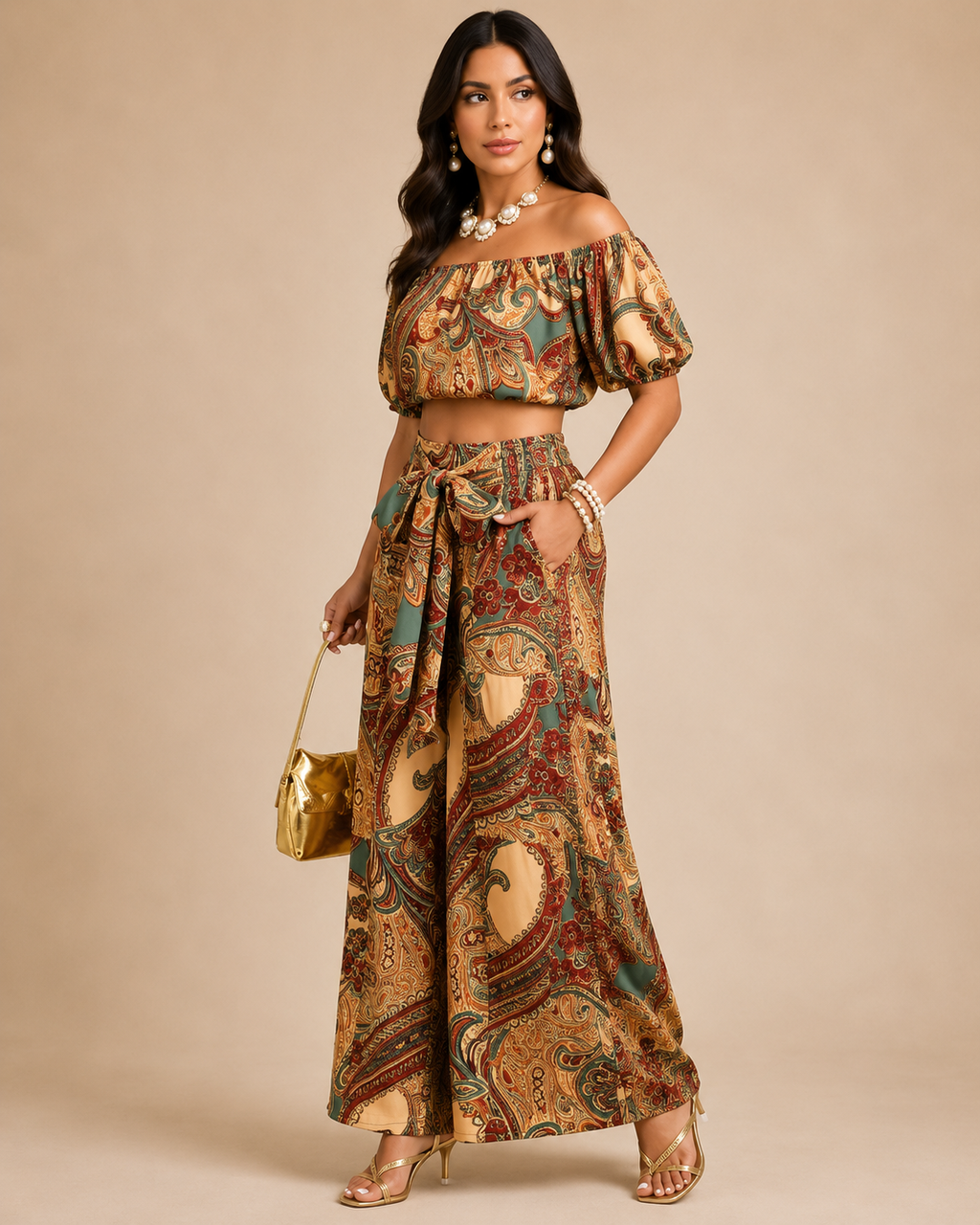 Conjunto Valentina Paisley Elegante
